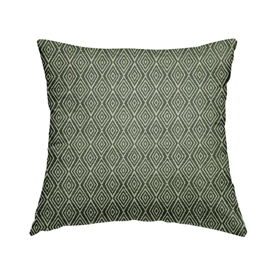 Diamond Geometric Pattern In Grey Colour Chenille Upholstery Fabric JO-808 - Handmade Cushions