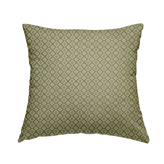 Small Geometric Pattern In Grey Colour Chenille Upholstery Fabric JO-825 - Handmade Cushions