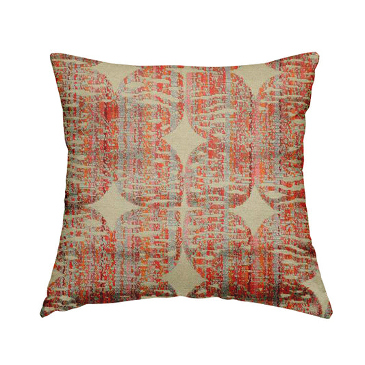 Modern Pattern In Grey Pink Red Colour Cut Velvet Upholstery Fabric JO-832 - Handmade Cushions