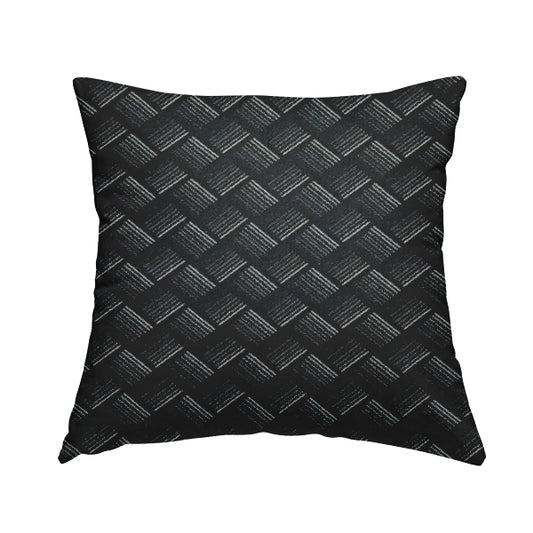 Geometric Modern In Blue Colour Chenille Fabrics JO-854 - Handmade Cushions