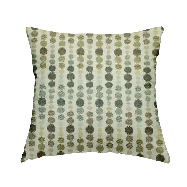 Green Brown Colour Dotted Geometric Pattern Chenille Upholstery Fabric JO-877 - Handmade Cushions