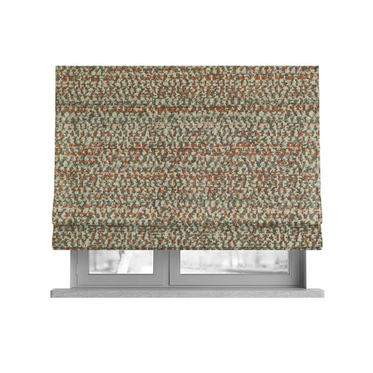 Abstract Pattern In Orange Brown Colour Chenille Upholstery Fabric JO-887 - Roman Blinds