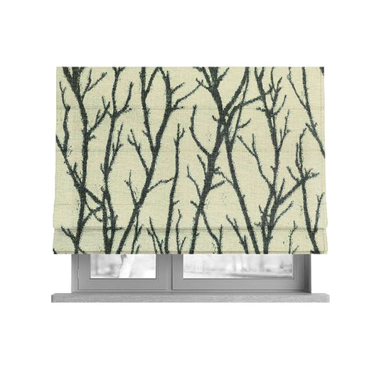 Abscission Tree Pattern In Cream Colour Chenille Jacquard Furniture Fabric JO-902 - Roman Blinds
