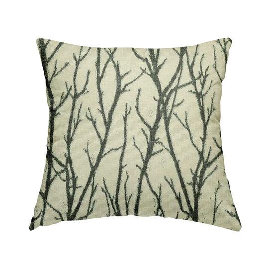 Abscission Tree Pattern In Cream Colour Chenille Jacquard Furniture Fabric JO-902 - Handmade Cushions