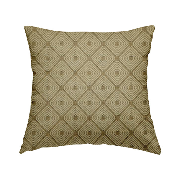 Diamond Geometric Pattern In Brown Colour Chenille Upholstery Furnishing Fabric JO-905 - Handmade Cushions