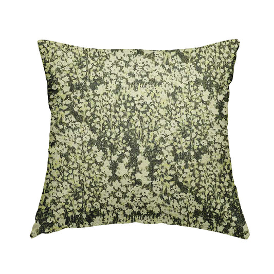 Garden Of Flowers In Abstract Pattern Green Colour Chenille Fabric JO-909 - Handmade Cushions