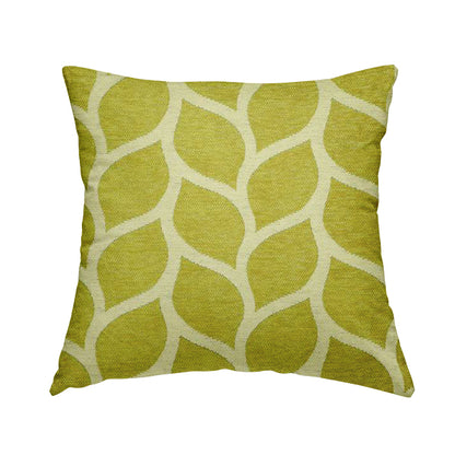 Green Colour Leaf Floral Theme Pattern Chenille Upholstery Fabric JO-922 - Handmade Cushions