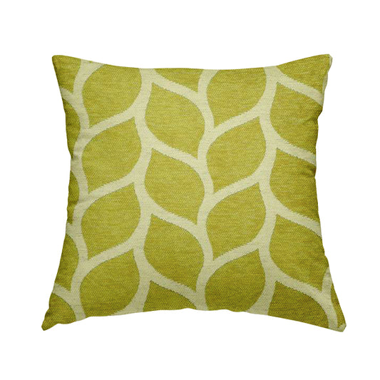 Green Colour Leaf Floral Theme Pattern Chenille Upholstery Fabric JO-922 - Handmade Cushions