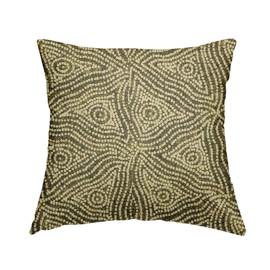 Gold Cream Colour Modern Pyramid Pattern Chenille Upholstery Fabric JO-923 - Handmade Cushions