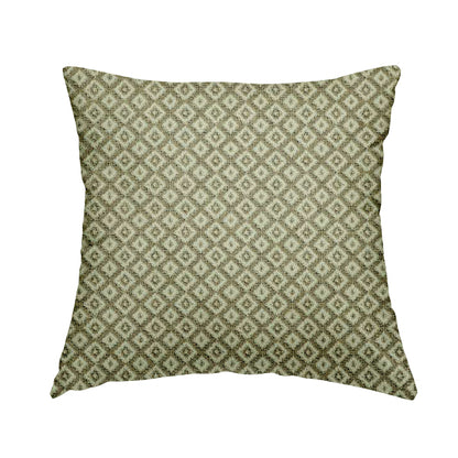 Small Diamond Geometric Pattern In Brown Colour Chenille Upholstery Furnishing Fabric JO-956 - Handmade Cushions