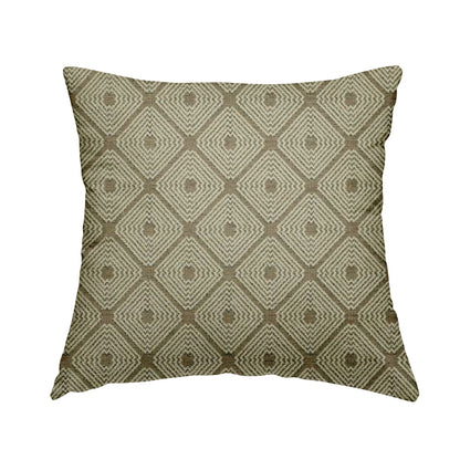 Geometric Pattern In Brown Colour Chenille Upholstery Furnishing Fabric JO-960 - Handmade Cushions