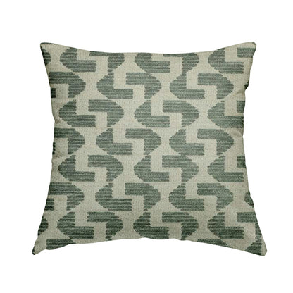 Geometric Modern Pattern In Grey Colour Chenille Upholstery Fabric JO-969 - Handmade Cushions