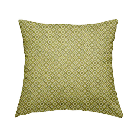 Diamond Geometric Pattern In Green Colour Chenille Upholstery Furnishing Fabric JO-974 - Handmade Cushions