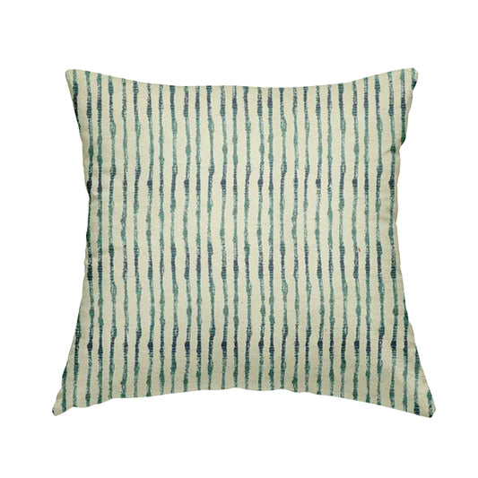 Decorative Wave Vertical Stripe Blue Teal Colour Pattern Chenille Jacquard Fabric JO-983 - Handmade Cushions