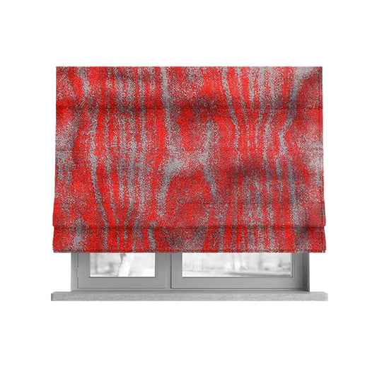 Abstract Full Pattern Velvet Material Red Grey Upholstery Fabric JO-986 - Roman Blinds
