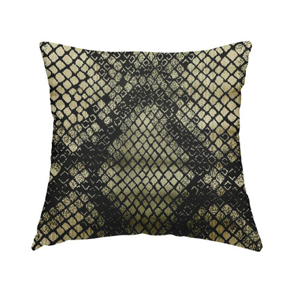 Snake Scales Pattern In Black Beige Velvet Material Furnishing Upholstery Fabric JO-998 - Handmade Cushions