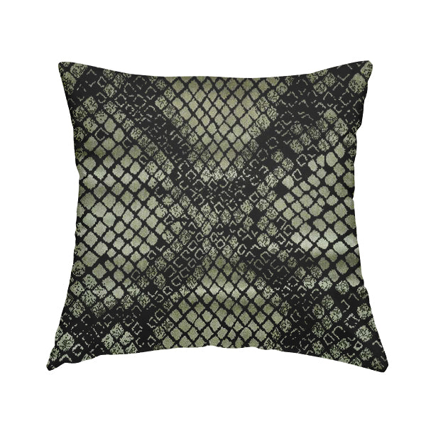 Snake Scales Pattern In Black Grey Velvet Material Furnishing Upholstery Fabric JO-999 - Handmade Cushions