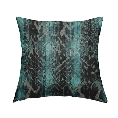 Abstract Pattern Blue Colour Velvet Textured Upholstery Fabric JO-1004 - Handmade Cushions