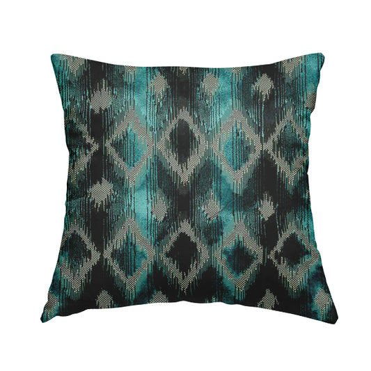 Diamond pattern blue colour velvet textured upholstery fabric jo-1005