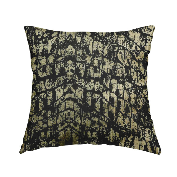 Scale Pattern Black Beige Colour Velvet Textured Upholstery Fabric JO-1006 - Handmade Cushions