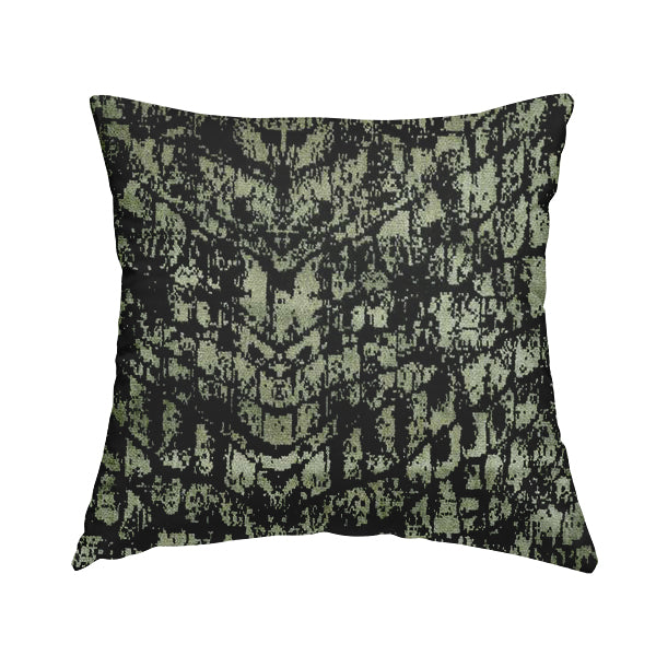 Scale Pattern Black Grey Colour Velvet Textured Upholstery Fabric JO-1007 - Handmade Cushions