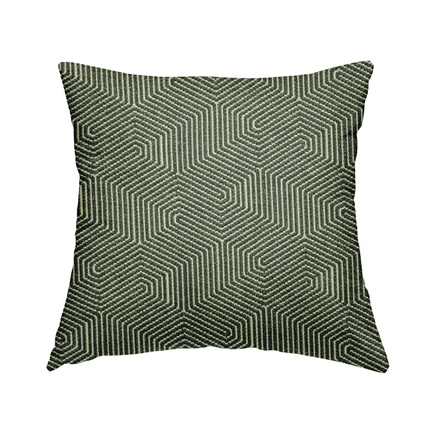 Grey Colour Geometric Wave Pattern Chenille Upholstery Fabric JO-1014 - Handmade Cushions