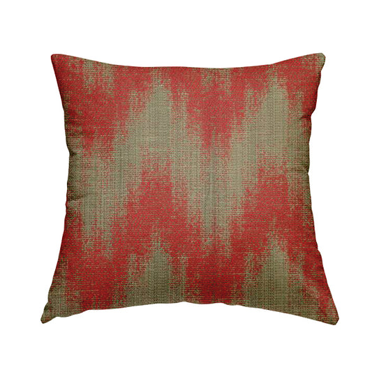 Red Pink Colour Chevron Striped Wave Pattern Chenille Upholstery Fabric JO-1017 - Handmade Cushions