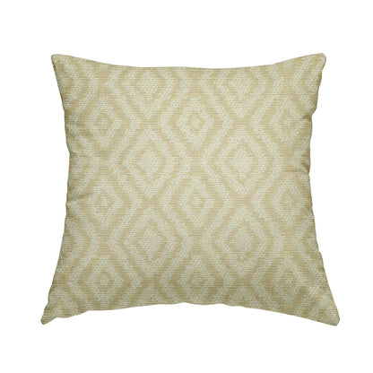 Cream Beige Colour Geometric Pattern Soft Chenille Upholstery Fabric JO-1022 - Handmade Cushions