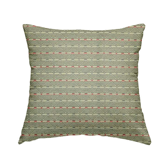 Striped Pattern Cream Grey Pink Colour Furnishing Upholstery Fabric JO-1064 - Handmade Cushions