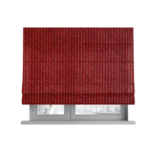 Red Colour Semi Plain Pattern Soft Chenille Upholstery Fabric JO-1072 - Roman Blinds