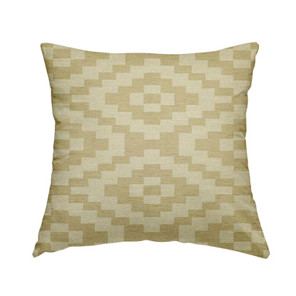 Beige Cream Colour Cubed Tetris Pattern Furnishing Upholstery Fabric JO-1075 - Handmade Cushions