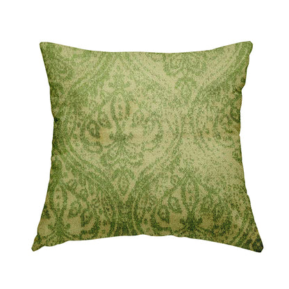 Medallion Pattern Velvet Material Green Beige Upholstery Fabric JO-1080 - Handmade Cushions