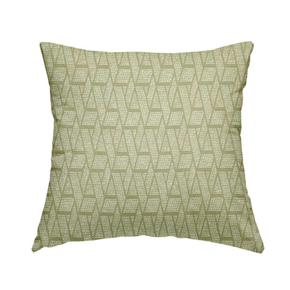 Cream Gold Colour Textured Geometric Pattern Soft Chenille Upholstery Fabric JO-1088 - Handmade Cushions