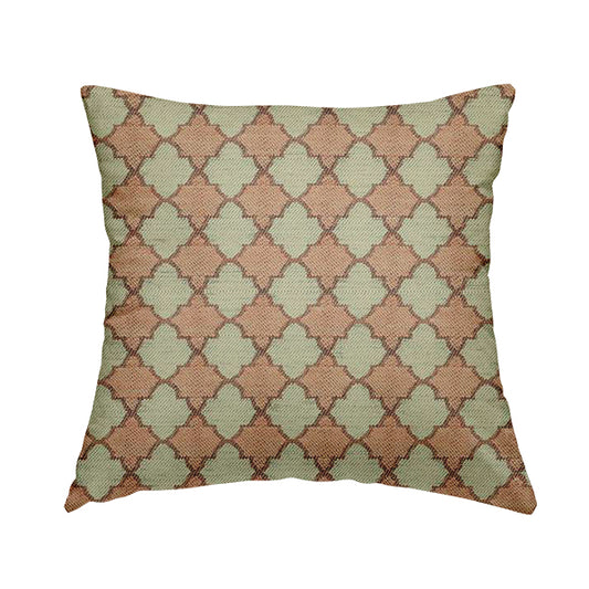 Hexagon Medallion Pattern Pink Cream Colour Chenille Upholstery Fabric JO-1093 - Handmade Cushions