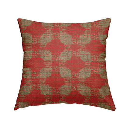 Red Pink Colour Medallion Pattern Chenille Upholstery Fabric JO-1111 - Handmade Cushions