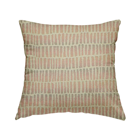 Decorative Small Uniform Pink Cream Colour Pattern Chenille Jacquard Fabric JO-1120 - Handmade Cushions