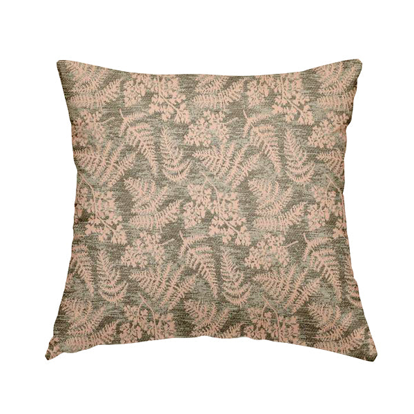Leaf Pattern Chenille Pink Brown Colour Upholstery Fabric JO-1125 - Handmade Cushions