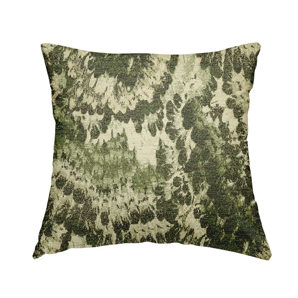 Camouflage Inspired Pattern Chenille Material Beige Green Upholstery Fabric JO-1136 - Handmade Cushions