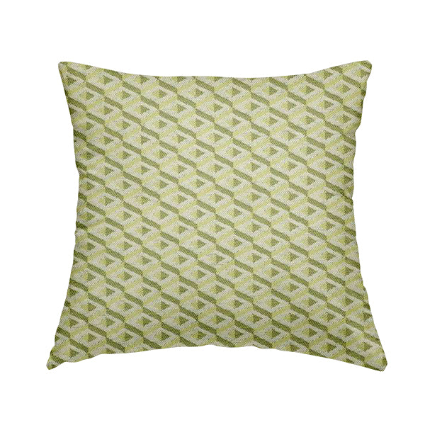 3D Geometric Pattern Green White Colour Soft Chenille Upholstery Fabric JO-1137 - Handmade Cushions