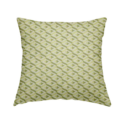 3D Geometric Pattern Green White Colour Soft Chenille Upholstery Fabric JO-1137 - Handmade Cushions