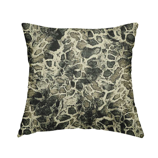 Old Stone Effect Pattern Black Beige Colour Soft Chenille Upholstery Fabric JO-1141 - Handmade Cushions