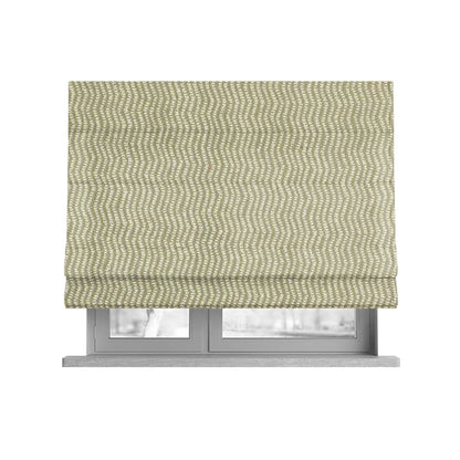 Cream Gold Colour Textured Vertical Striped Pattern Soft Chenille Upholstery Fabric JO-1147 - Roman Blinds