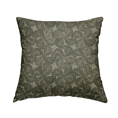 Grey Brown Coloured Leaf Stem Pattern Chenille Furnishing Upholstery Fabric JO-1152 - Handmade Cushions