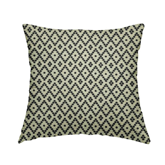 Uniform Theme Pattern Black Beige Colour Soft Chenille Furnishing Fabric JO-1170 - Handmade Cushions