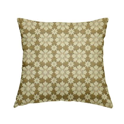 Floral Blossom Pattern In Natural Cream Colour Chenille Upholstery Fabric JO-1181 - Handmade Cushions