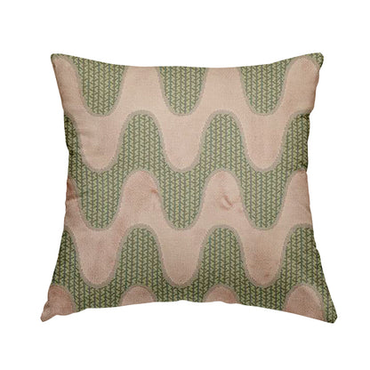 Vertical Wave Pattern Stripe Pink Colour Velvet Upholstery Fabric JO-1183 - Handmade Cushions