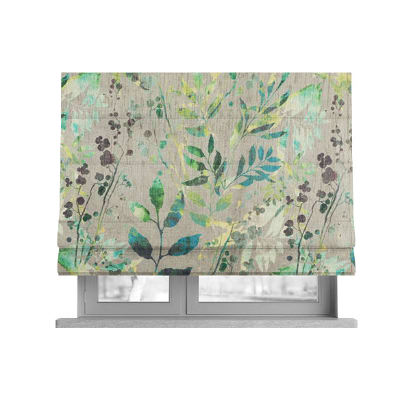 Soft Textured Velvet Floral Pattern Upholstery Fabrics In Grey Green Colour JO-1190 - Roman Blinds