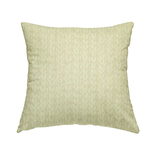 Spike Flower Theme Pattern Cream Colour Soft Chenille Furnishing Fabric JO-1191 - Handmade Cushions