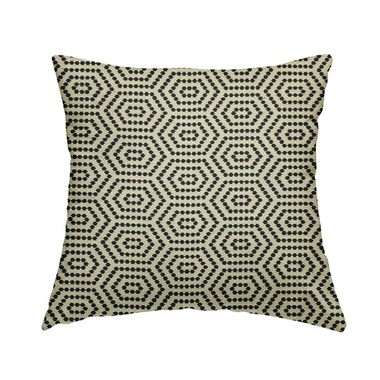 Black Colour Modern Geometric Pattern Chenille Upholstery Fabric JO-1200 - Handmade Cushions