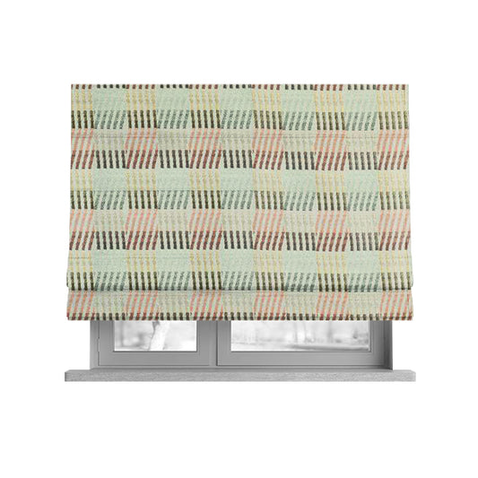 Multi Colour Geometric Stripe Pattern Upholstery Furnishing Fabric JO-1204 - Roman Blinds